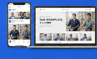 採用SNSと採用LPの画面